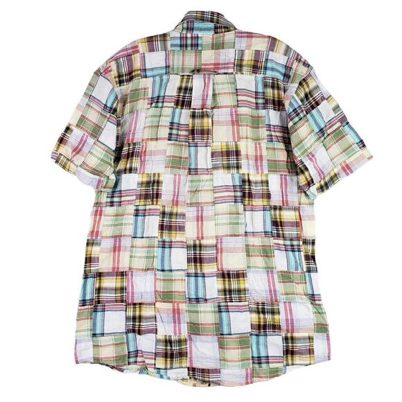 Orvis Shirt Men’s Patchwork SS Button Down Size M Medium Cotton Madras Plaid - Picture 3 of 9